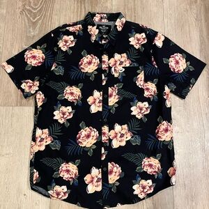 Hollister Black Floral Casual Shirt